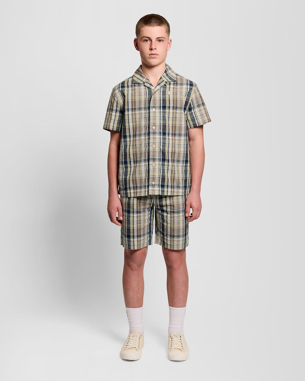 Шорти дитячі Lyle & Scott у клітинку з льоном